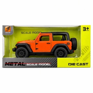 Masinuta off road portocalie metalica, detalii realiste, 15.5x7 cm - Img 2