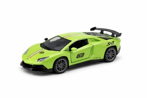 Masinuta sport metalica 1:36, design racing, deschidere usi, verde, 15 cm