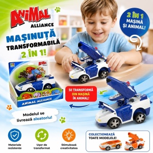 Mașinuță Transformabilă 2 în 1 Animal Alliance – Se Transformă în Animal, Model Aleatoriu - Img 3