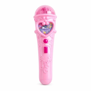Microfon karaoke copii cu lumini, conexiune telefon, reincarcabil, roz 29x18 cm - Img 2