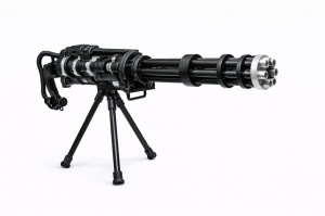 Mitraliere de jucarie rotativa cu trepied, model gatling, efecte luminoase