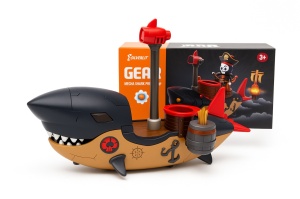 Nava Pirat Mecha Shark , Jucarie Creativa cu Accesorii, 21.5 cm