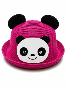 Palarie de Vara Fucsia cu Panda pentru Copii, Protectie UV si Design Vesel