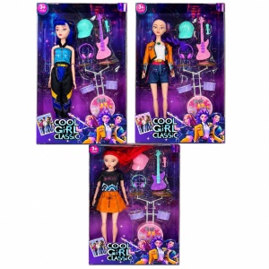 Păpușă Articulată Cool Girl Classic cu Accesorii Muzicale, Model Aleatoriu, pentru Copii 3+ Ani - Img 2