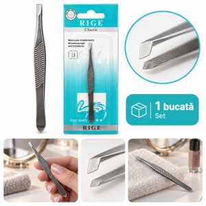 Pensetă pentru sprâncene RIGE Classic din metal, 1 bucată