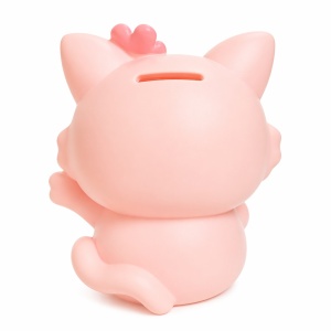 Pușculiță pisică roz 18 cm – cutie economii cu capac inferior - Img 3