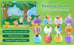 Set 12 Bile Efervescente de Baie pentru Copii cu Figurine Surpriză – Bombe de Baie Colorate cu Animăluțe - Img 5