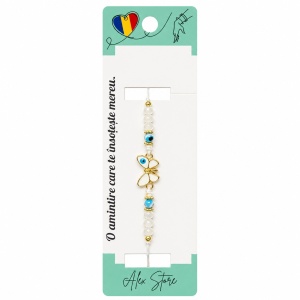 Set 12 Brățări cu Pandantiv Fluturaș, Reglabile, Multicolore, Mărgele Decorative și Accente Aurii - Img 2