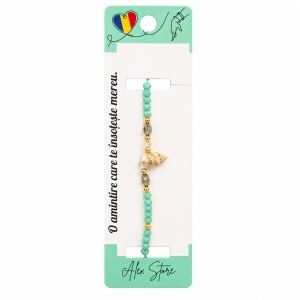 Set 12 Brățări cu Pandantiv Scoică, Reglabile, Multicolore, cu Mărgele Decorative și Accente Aurii - Img 2