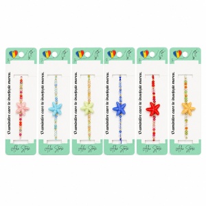 Set 12 Brățări cu Stea de Mare Colorată, Reglabile, Multicolore