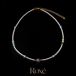 Set 12 Coliere Roxe, 40cm, Reglabile cu Margele Colorate si Elemente Decorative - Img 2
