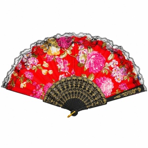 Set 12 Evantaie Elegante 23 cm – Modele Florale Vintage, Culori Diferite - Img 2