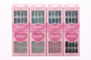Set 12 perechi unghii false Press-On cu efect Holografic Multicolor