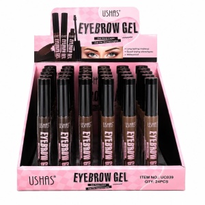 Set 24 Gel pentru Sprâncene USHAS Waterproof – Nuanțe Naturale de Maro pentru Definire și Fixare - Img 1