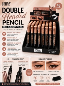Set 48 Eyeliner Cariocă 2 în 1 USHAS Double Headed Pencil – Vârf Precis și Stamp pentru Coadă Perfectă - Img 2