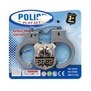 Set Catuse Jucarie cu Insigna Politie , 16x16 cm - Img 2