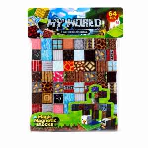 Set Cuburi Magnetice 3D, 64 Piese Magnetice pentru Construcții Creative, Joc Educativ