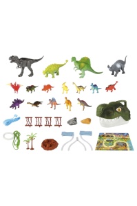 Set multifunctional de joacă cu Rucsac Dinozaur, accesorii incluse, 32 piese, Verde