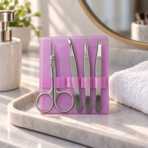 Set pensete si forfecuta unghii din inox, 4 piese, pentru manichiura - Img 3