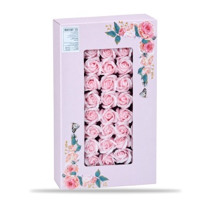 Trandafiri de săpun decorativi, roz pal, set 50 de bucăți, 5 cm - Img 3