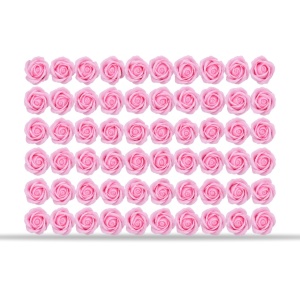 Trandafiri decorativi din săpun, set 50 de bucăți, roz pal închis, 5 cm - Img 4