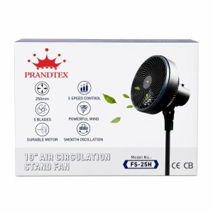 Ventilator cu Picior 10 Inch, negru , 80W, 3 Trepte de Viteză, Oscilație, Circulație Puternică a Aerului - Img 2