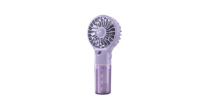 Ventilator portabil cu pulverizare apa, 4 trepte viteza, rezervor apa, reincarcabil USB, mov - Img 5
