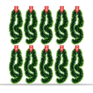 Beteală de Crăciun,plastic, verde cu vârfuri deschise, 200 cm, Ø 8 cm - Img 4