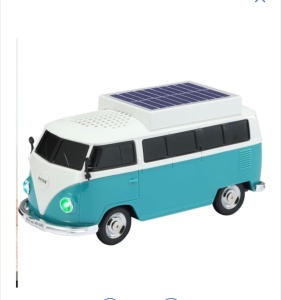 Boxă portabilă Bluetooth WSTER în formă de microbuz retro, cu încărcare solară, turcoaz - Img 4