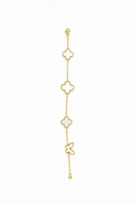 Bratara premium aurie ROXE cu flori delicate si fluture, reglabila 17+4 cm - Img 3