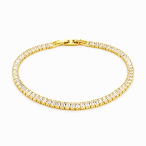 Brățară Roxé Aurie cu Cristale Dreptunghiulare Fine – Eleganță Delicată, 18 cm