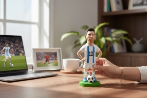 Figurina Ceramica Fotbalist , 17 cm, Model Colectie, Detalii Realiste - Img 2