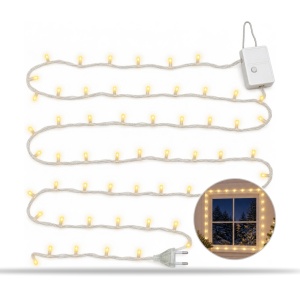 Instalație LED Tip liniar, 240 LED alb cald, fir alb, 30 m - Img 7