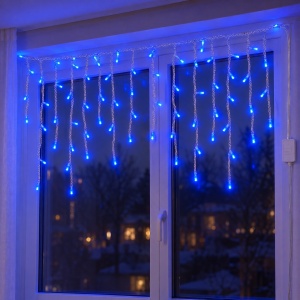 Instalație LED Tip Țurțuri, 8 m, 200 LED-uri Albastre, Multiple Jocuri de Lumini, Exterior/Interior - Img 6