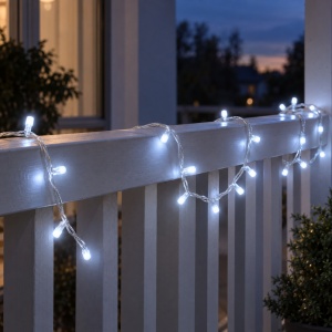 Instalatie luminoasa de Craciun, 160 LED-uri, 20 m, alb rece, fir alb, exterior - Img 3