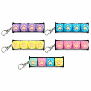 Jucărie Antistres Tastatură Fidget cu Lumini LED și Breloc – Pop It Senzorial Portabil, Model Lăbuță - Img 2