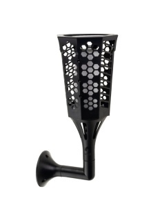 Lampă solară decorativă tip torță LED, set 2 bucăți, plastic, negru - Img 2