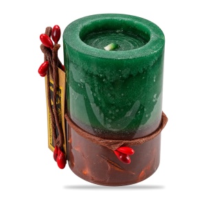 Lumânare parfumată decorativă de Crăciun, verde inchis, cu fitil din bumbac, 8,5x5,5 cm - Img 2
