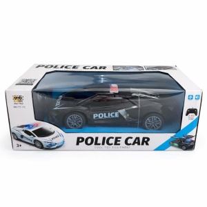 Masinuta politie radiocomandata, cu lumini si sunete, usi si capota deschise, culoare negru - Img 2