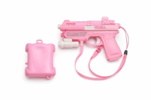 Pistol electric cu apa pentru copii, rezervor rucsac 400ml, jet continuu, Water Gun W-Y10, roz