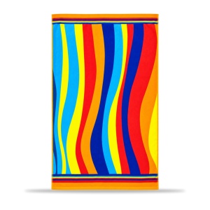 Prosop de Plajă Multicolor cu Dungi – Design Vesel de Vară