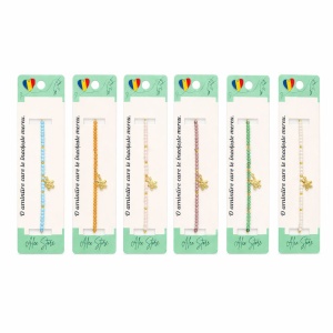 Set 12 Brățări cu Pandantiv Stea de Mare și Cristal, Multicolore - Img 1