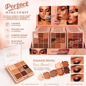 Set 12 Palete Farduri de Pleoape Romantic Color Perfect Make Up Kit – 9 Nuanțe Mate și Sidefate - Img 3