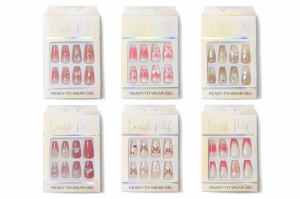 Set 12 perechi unghii false gel ready to wear, modele combinate, reutilizabile - Img 2