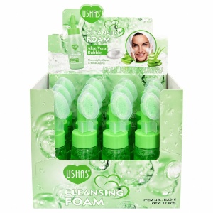 Set 12 Spumă de Curățare Facială cu Aloe Vera și Perie din Silicon USHAS, 240g