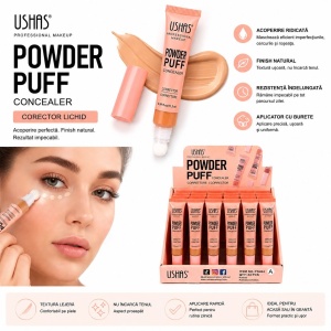 Set 24 Corector Lichid USHAS Powder Puff Concealer – Acoperire Ridicată, Aplicator Burete - Img 3