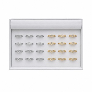 Set 24 Inele ROXE Elegance Glow – Auriu & Argintiu, Reglabile, Design Fin cu Cristale Strălucitoare - Img 2