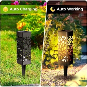 Set 8 Lampi Solare Gradina LED Lumina Calda cu Tarus, Iluminat Decorativ Exterior - Img 3