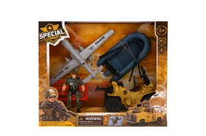 Set Jucarii Militari Special Combat , Avion, Barca, Vehicul Tactic si Soldat, 27x23 cm - Img 2