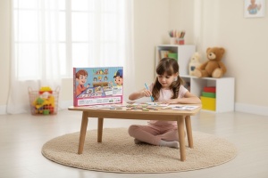 Set Magnetic Educativ cu Puzzle si Tablita de Scris , Cute Pet Animal Topics, 22.5x16.5cm - Img 2